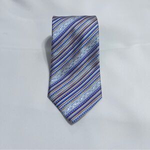 Versace Men’s Silk Tie Blue/Orange With Medusa Head VINTAGE Gianni Versace Italy